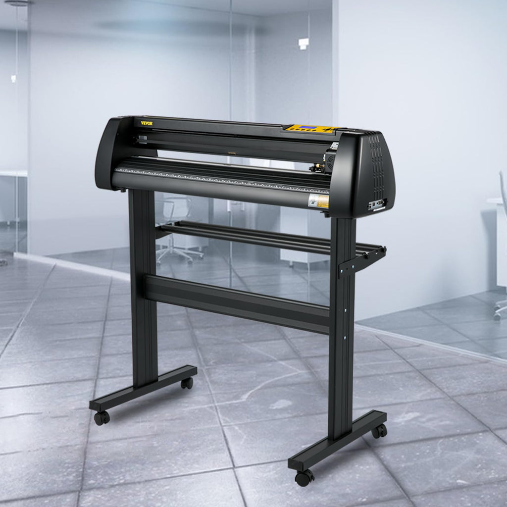 VEVOR Vinyl-Schneidemaschine, 720 mm Papierzufuhr-Schneideplotter-Paket, Vinyldrucker mit Einstellbarer Kraft und Geschwindigkeit, LCD-Display, Windows-kompatibles Schilderherstellungsset