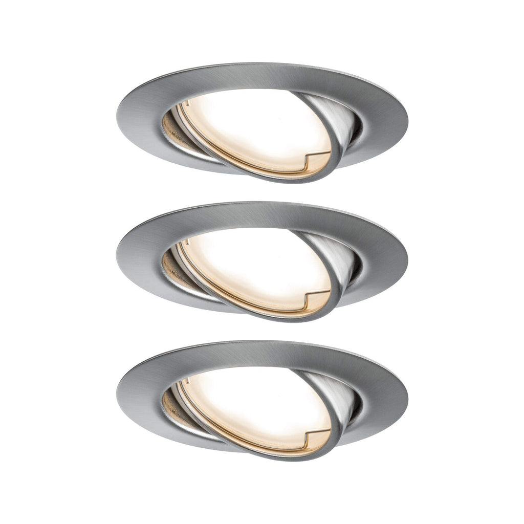 Paulmann Einbauleuchte LED Coin Base rund 5W Eisen IP23 sprühwassergeschützt 3er-Set schwenkbar