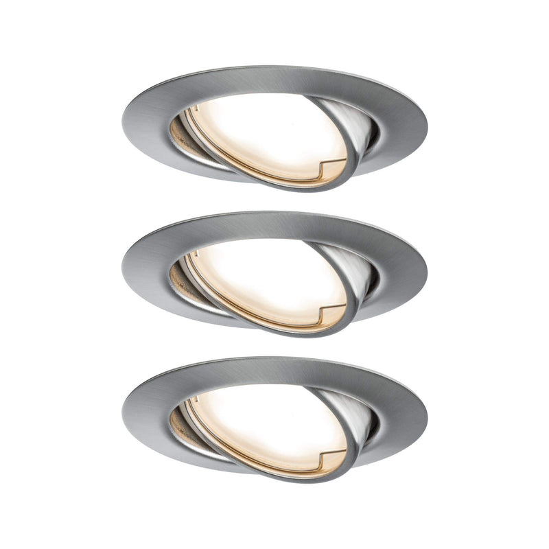 Paulmann Einbauleuchte LED Coin Base rund 5W Eisen IP23 sprühwassergeschützt 3er-Set schwenkbar