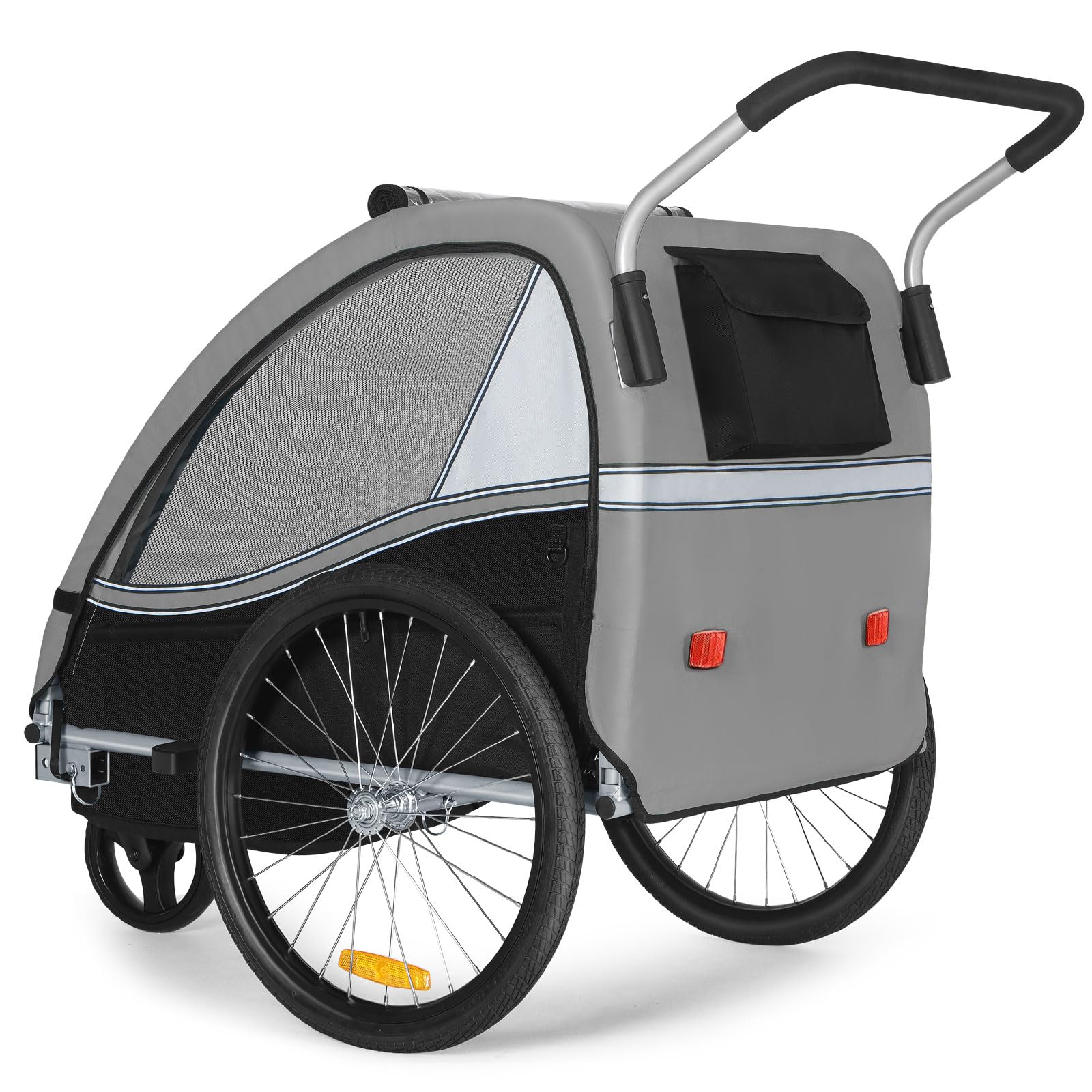 Tiggo VS 2 in 1 Kinderanhänger Fahrradanhänger Anhänger mit Buggy Set Jogger 50202 (Grau)