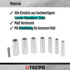 TECPO Steckschlüssel-Satz 1/4 Zoll, 53-tlg, Hebelumschaltknarre, Verlängerungen, für Torx-, Kreuz-, Schlitz- & Innensechskant-Schrauben, Chrom-Vanadium-Stahl, Steckschlüssel-Einsätze, Nuss-Set, Nüsse