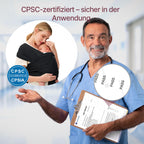 Momcozy Elastisches Tragetuch Baby Neugeborene ab Geburt | Ring Sling Babytragetuch für 3.6-15 kg | Atmungsaktiv & Ergonomisch | OEKO-TEX 100 Zertifiziert,Schwarz