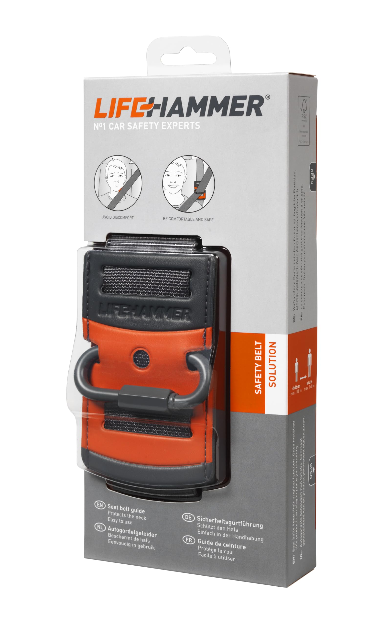 LIFEHAMMER AZ-INN-145 Safety Belt Solution Sicherheitsgurtführung, Schwarz