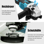 Akku Winkelschleifer Kabellos,Kompatibel mit Makita Akku 18V, Ersatz DGA504Z,Neues Upgrade mit 2× 5.5Ah Akkus & Ladegerät, Akku Flex Trennschleifer 125mm, 9000U/min, für Präzises Trennen und Schleifen