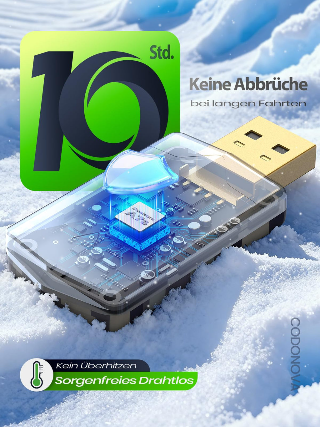 2026 Pro Mini CarPlay Wireless Adapter & Android Auto Wireless Adapter, Plug & Play, USB-A/USB-C, Stabil und Kompakt für Flüssiges Fahren, Kompatibel mit Autos ab 2016, iOS 10+ und Android 10+ Grau