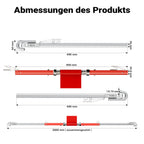 Wiltec Abschleppstange 3 teilig 2 m bis 3 t, Abschlepphilfe Schleppstange aus Stahl mit Warnfarbe, Fähnchen, Dämpfer und Tasche