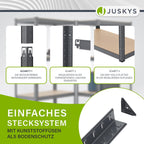 Juskys 2er-Set Lagerregal Easy 2X 160x80x40cm (HxBxT) - 640kg Traglast - 8 Böden - Metall Schwerlastregal Kellerregal Steckregal Regal Regalsystem Metallregal Grau