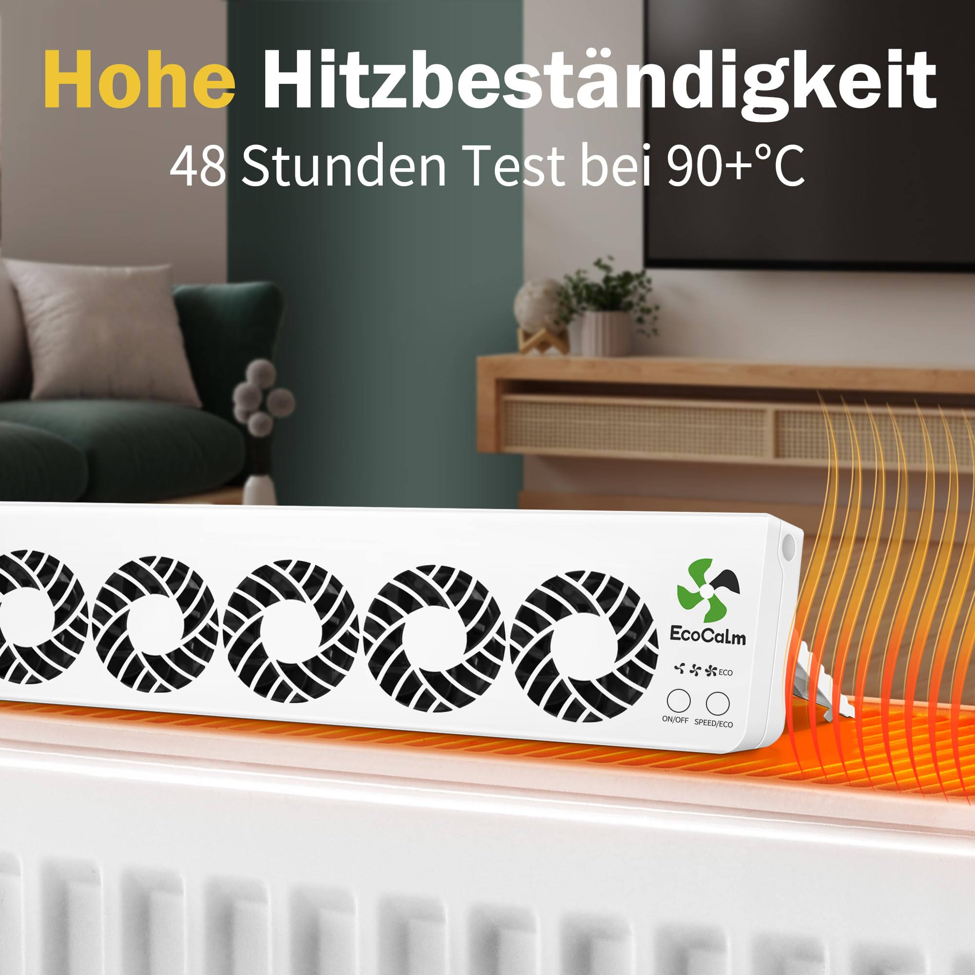 ecoCalm Heizkörper Ventilator Duo Set mit 10 Verbesserten Lüfter, Intelligenter Heizkörperverstärker Erhöhen die Effizienz der Heizung und Sparen Energie
