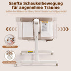 SANEWE Beistellbett Babybett - Stubenwagen Baby Bett mit Rollen Federwiege für Babys - Reisebett Set - Ausziehbares Kinderbett - Sicherer Schlafplatz für Kleinkinder