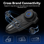XGP X10 Motorrad Bluetooth Headset, 3000m Helm Kommunikationssystem für 1 bis zu 10 Personen, Intercom Motorrad mit Audio-Multitasking/Musik Sharing/ IP67 Wasserdicht, Unterstützung GPS/Navigation