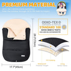 Orzbow Fußsack Babyschale Winter, Universell Einschlagdecke Babyschale Winter mit Verstellbarem Kragen, Warmes Berbervlies Futter, Reißverschluss, passend für Maxi-Cosi, Cybex, Römer usm. (Schwarz)