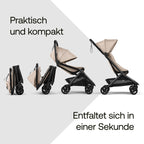 Bugaboo Butterfly 2 Reisebuggy, leicht und kompakt, Handgepäckgröße, faltbarer Reise-Kinderwagen mit Liegefunktion, einhändig faltbar, großer Untergestellkorb, ab 6 Monaten bis 4 Jahre, Desert Taupe