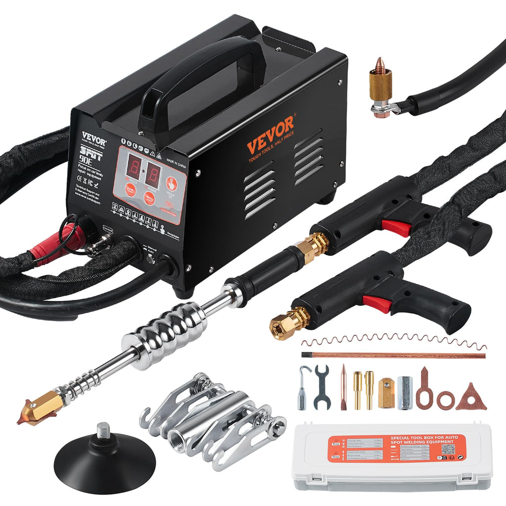 VEVOR Ausbeulspotter, 3kW, Dellenreparaturset mit 2 Schweißpistolen, automatisches/manuelles Schweißen & 7 Modi, Punktschweißgerät zur Dellenreparatur für Autokarosserie, Dellenzieher für Autos & LKWs