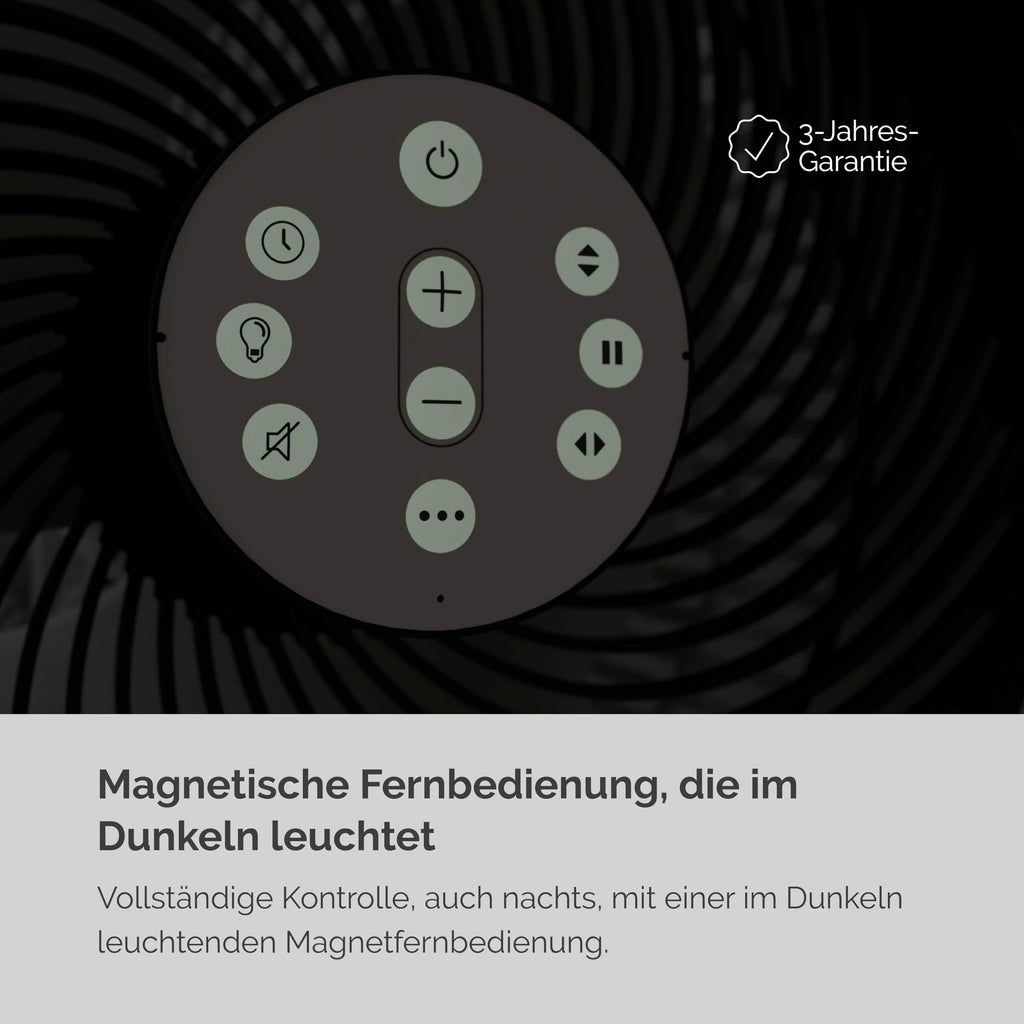 MEACO MeacoFan Sefte® Standventilator - höhenverstellbar Ventilator mit leistungsstarkem Luftstrom - außergewöhnlich leise ferngesteuerte Kühlung – Nachtmodus, Stummschaltung, Ein- und Ausschalttimer