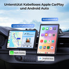 8'' Tragbares Carplay Display für Apple CarPlay & Android Auto, 1440x900 HD Display, Magnetische Halterung, OTA-Updates, Rückfahrkamera, Bluetooth, Sprachsteuerung, GPS-Navigation