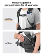 besrey Kraxe Kindertrage mit Aufbewahrungstasche, tragbare Kinderrückentrage für Reise, Kinderkraxe wandern für 6-36 Monate, Tragesitz bis 20 kg, zusammenklappbare (Upgrade Modell Schwarz)