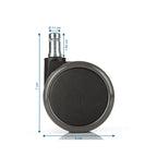 hjh OFFICE 619010 5X Hartbodenrollen 11mm / 65mm Büro-Stuhl-Rollen für Hartböden (5er Pack)