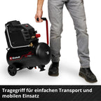 Einhell Kompressor TC-AC 190/24/8 I OF (1100 Watt, max. 8 bar, 24-Liter-Tank, 190 l/min Ansaugleistung, ölfrei, wartungsarm, Manometer, Druckminderer)