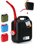 hünersdorff Kraftstoff-Kanister 812800 STANDARD 10l für Benzin, Diesel und andere Gefahrgüter, UN-Zulassung, made in Germany, TÜV-geprüfter Produktion, schwarz