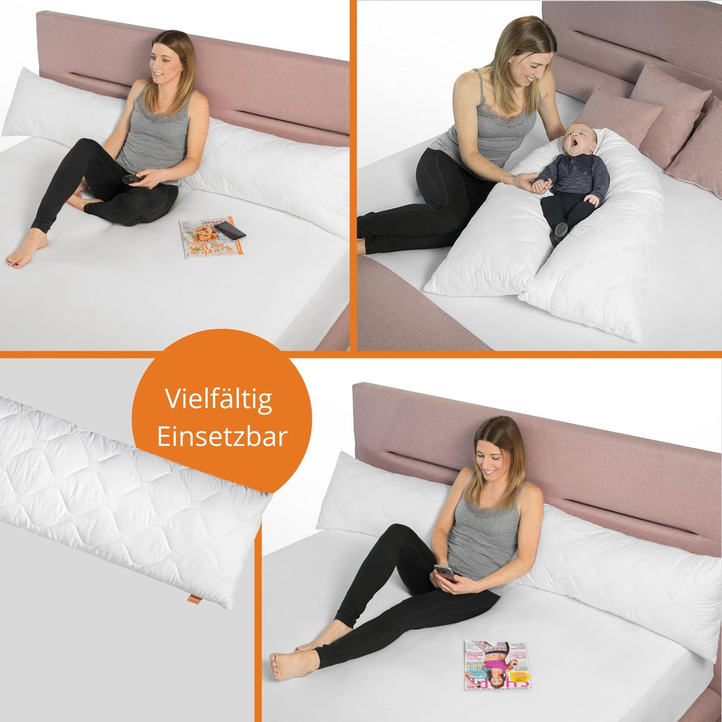 sleepling Seitenschläferkissen 40 x 145 cm, Body Pillow, langes Kissen mit Bezug aus 100 % Softer Mikrofaser, Schlafkissen Seitenschläfer, Füllmengengarantie, 60 Grad waschbar, Ökotex