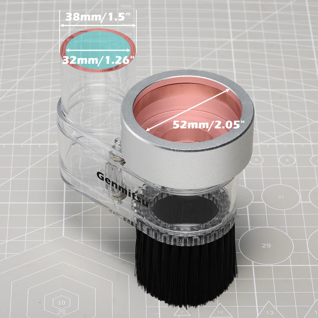 Genmitsu CNC ABS Staubschutzschuh für CNC Maschinen mit einem 52mm Durchmesser Motor, für die meisten 300W-500W Spindelmotoren, Außendurchmesser 38mm, Transparent