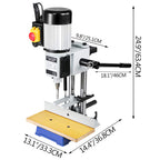 VEVOR Tischstemmmaschine, 750 W, 2800 U/min, Langlochbohrmaschine, Hohlstemmmaschine mit Meißel-Bit-Sets, Stemmmaschine für Holzarbeiten, zum Bohren runder oder quadratischer Löcher in Holz