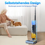 JONR ED12 Pro Nass Trockensauger Akku, Kabelloser Saugwischer, Dreikantenreinigung, Heißwasser-Selbstreinigung Heißluft-Trocknung, 850mL Wassertank, Anti-Verwirrungs-Haar für Hartböden, Tierhaare