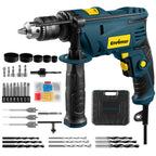 ENVENTOR 900W Schlagbohrmaschine, Elektrische Bohrmaschine mit 36 Stück Zubehör, 2-in-1 Funktion, 0–3000 RPM, 360° Zusatzgriff, 13mm Bohrfutter, für Beton, Metall und Holz