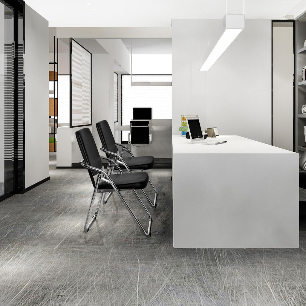 hjh OFFICE 4 x Klappstuhl ESTO PU Schwarz Konferenzstuhl Besucherstuhl klappbar 4er Pack