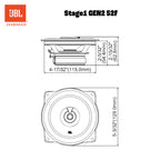 JBL Stage1 GEN2 52F Koaxial Lautsprecher Auto 130mm (5,25 Zoll): von Harman Kardon Car HiFi mit 40W RMS und 320W Max Einbaulautsprecher Auto Boxen - Paarweise