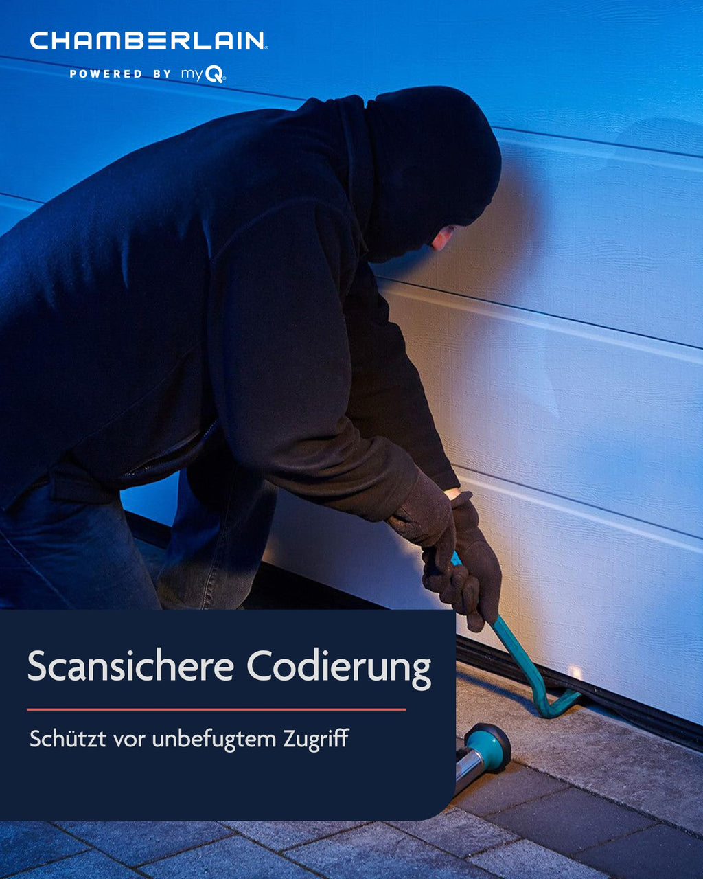 Chamberlain TX4RUNI Universalhandsender - 4-Kanal Handsender für Garagen- & Außentorantriebe - 433 MHz Kompatibel - Inkl. Batterie