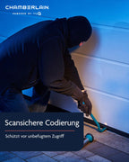 Chamberlain TX4RUNI Universalhandsender - 4-Kanal Handsender für Garagen- & Außentorantriebe - 433 MHz Kompatibel - Inkl. Batterie