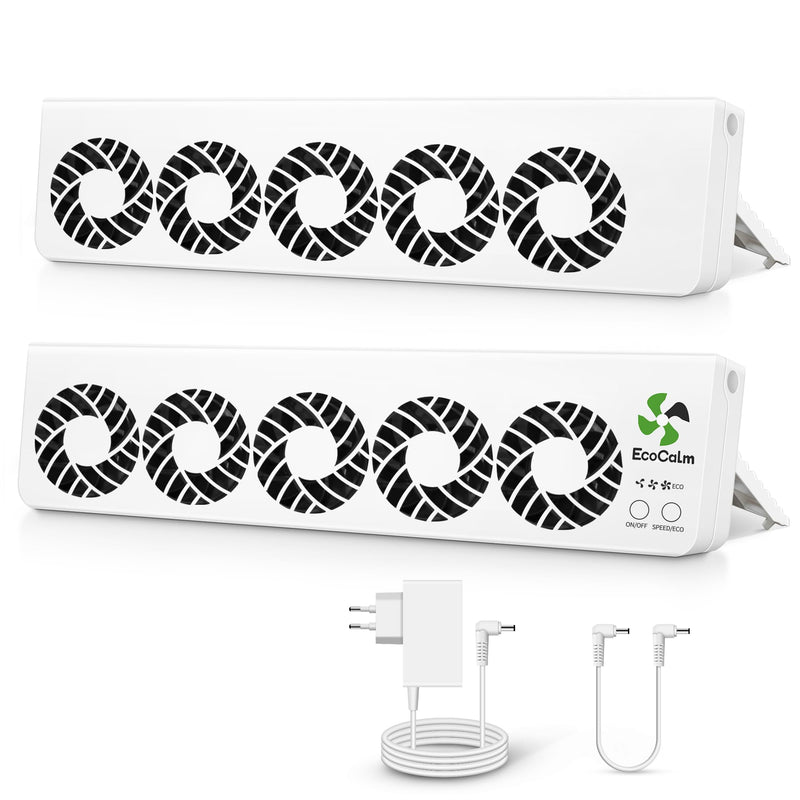 ecoCalm Heizkörper Ventilator Duo Set mit 10 Verbesserten Lüfter, Intelligenter Heizkörperverstärker Erhöhen die Effizienz der Heizung und Sparen Energie