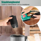 HYCHIKA Multischleifer, Deltaschleifer 200W, mit 12 Schleifblätter (Körnung 80/120/240), 14000 U/min, Klettfix-System, Staubsaugbeutel, Schleifmaschine für Ecke & Kante, Metal & Holz