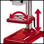 Einhell Säulenbohrmaschine TC-BD (Bis 2410 Min-1, 9 Stufen, Max. Bohrtiefe 50 mm, Einstellbarer Tiefenanschlag, Neig/drehbarer und Höhenverstellbarer Bohrtisch), Mutli, 500 W