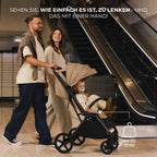 Kinderkraft LOOM Kompakter und leichter Buggy, automatisches Zusammenklappen, große pannensichere Räder, verstellbare Rückenlehne, ab Geburt bis 22 kg, Grün