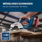 Bosch Professional 18V System Akku-Kreissäge GKS 18V-51 (Bürstenloser Motor, inkl. 1x Sägeblatt (140 mm)