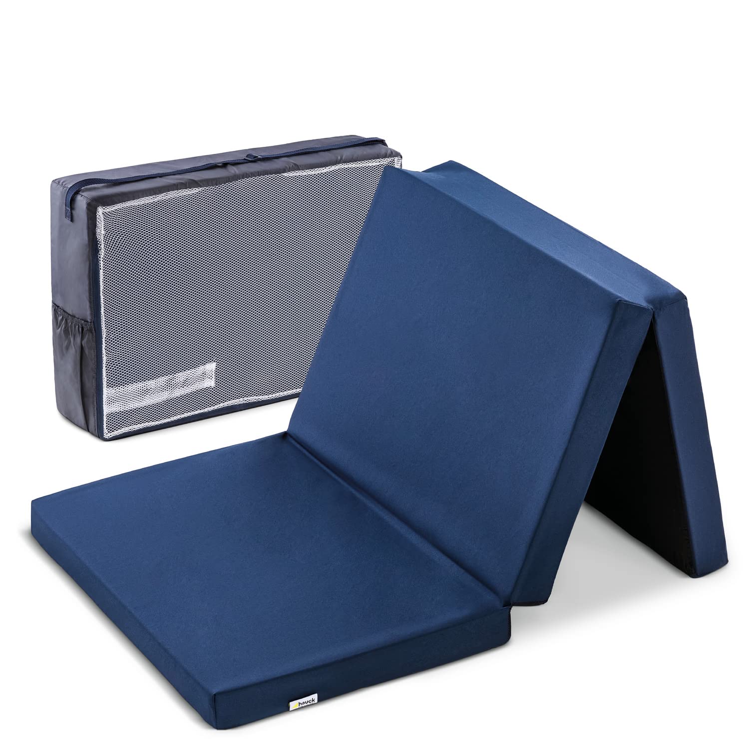 hauck Sleeper, Navy - 120x60x5 cm - Faltmatratze für Kinderreisebetten mit Tragetasche - Klein Zusammenklappbar - Kompatibel mit Dream N Play Plus, Sleep N Play Go Plus, Play N Relax Center