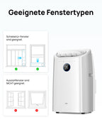 Dreo Tragbare Klimaanlagen, 10.000 BTU AC Einheit für Schlafzimmer mit Drainagefreier Kühlung, APP/Stimme/Fernbedienung, 24h Timer mit Ventilator & Luftentfeuchter, AC515S