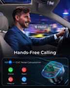 LENCENT Bluetooth FM Transmitter Auto, Musik Adapter für Auto Radio, KFZ Bluetooth Zigarettenanzünder Freisprechanlage, 2 USB Ports, Unterstützt SD-Karte USB-Sticks