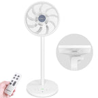 LeaderPro DC Motor Standventilator - Ventilator Leise 20dB 3D Oszillierend mit Fernbedienung/Höhe 92cm/6,8m/s/Durchmesser 34cm/9 Blätter/80% Energie Sparen/Turbo Luftzirkulator Raumventilator