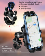 BRCOVAN Motorrad Handyhalterung mit Vibrationsdämpfer, Anti-Shake Handy Motorradhalterung, Verstellbar Lenker Handyhalter für Motorrad, Fahrrad, Roller, ATV, für 5,4 Zoll - 7,2 Zoll Smartphones