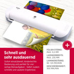 Olympia A210 4in1 Laminiergerät A4 | Laminierset A4 | Laminator | Schnelles Aufwärmen | Laminiermaschine, Papierschneider & Eckrunder | Ideal für Büro Schule & Heimgebrauch | Inkl. 15 Folien