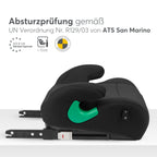 KikkaBoo i-Pop Kindersitzerhöhung Auto Kinder, i-Size, Isofix, 22-36 kg, Gruppe 3, 7-12 Jahre, Autositz Sitzerhöhung, Schwarz