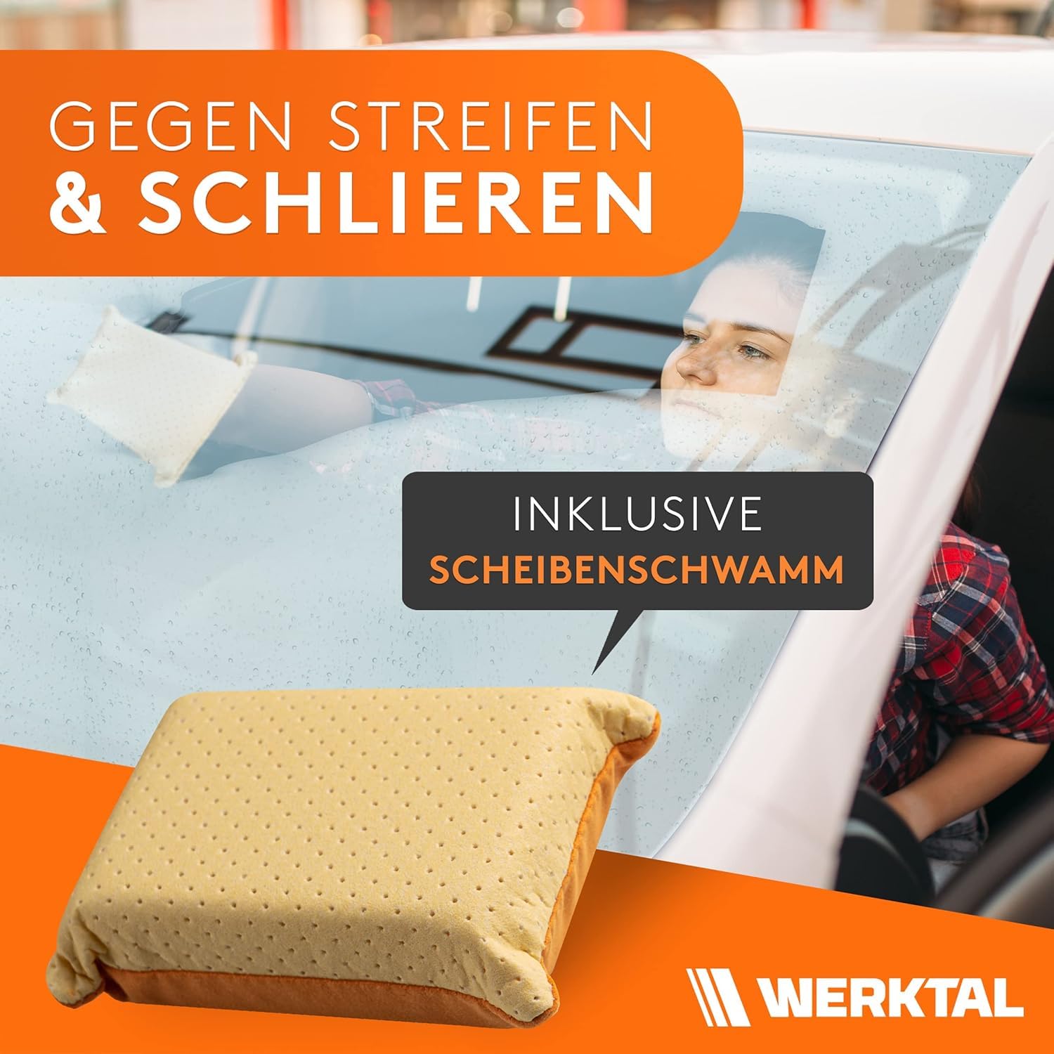 WERKTAL Eiskratzer Auto mit Besen (Teleskop) lackschonend – Scheibenkratzer mit Eisbrecher & Schneebesen für PKW LKW SUV, stabiles Winterzubehör inkl. Tasche – inklusive Scheibenschwamm