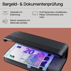 Safescan 55 LED Geldscheinprüfgerät mit ultrastarkem UV-Licht - Falschgeldprüfgerät für Banknoten, Kreditkarten & Ausweise - Geldprüfer mit 3 leistungsstarken LED-Lichtern - Geldprüfmaschine