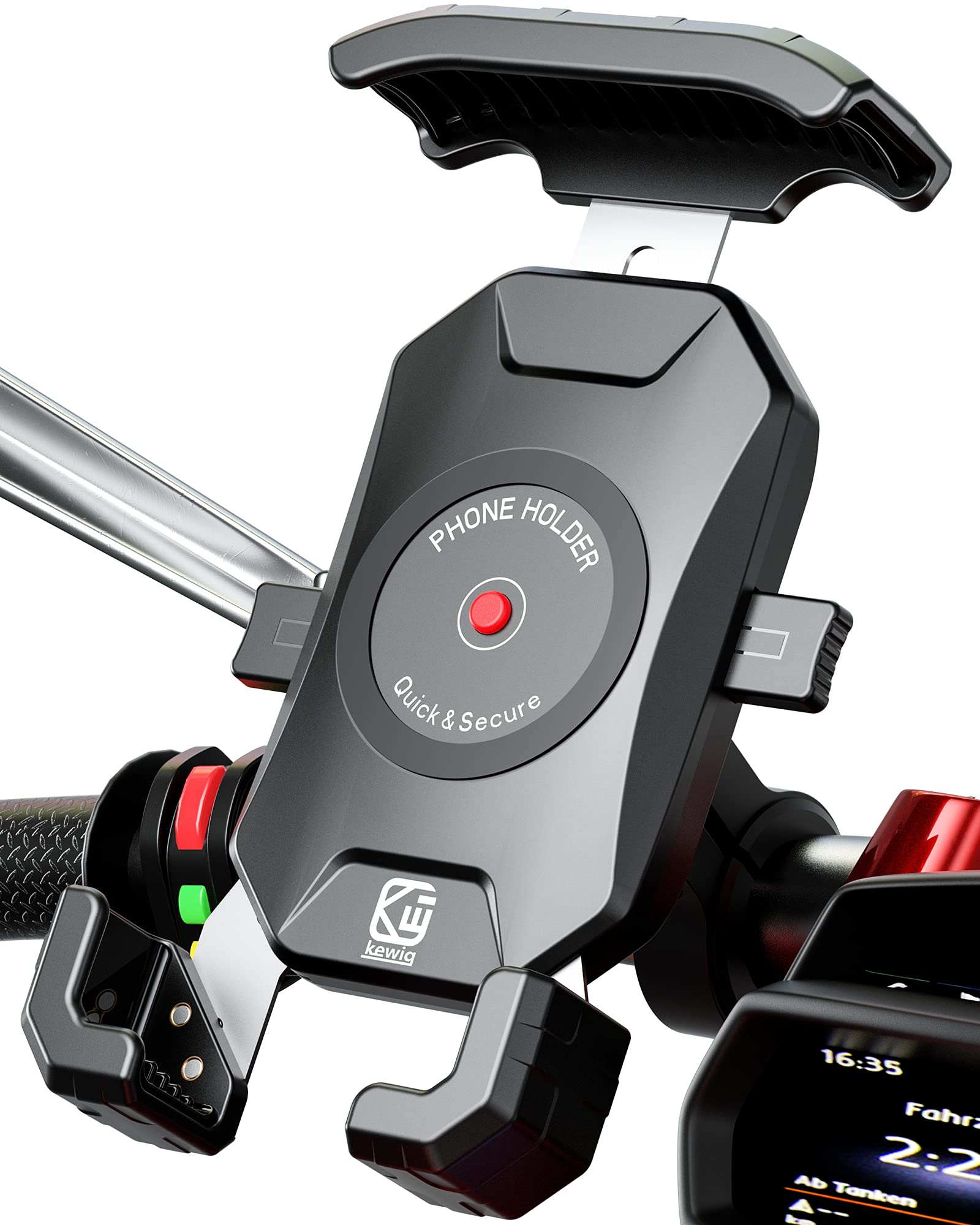 BRCOVAN Handyhalterung Motorrad, Handyhalter Fahrrad, Knopf-Automatikverriegelung 360 Drehung Outdoor Lenker Handy Halterung für 4-7 Zoll Smartphone