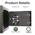Himimi® Feuerfest Tresor, Wasserdichter Klein Elektronischer Safe, 2 x Dringend Schlüssel & Befestigungsschraube, Wandtresor mit 2 Doppelstahlbolzen Möbeltresor, Stahlsafe, 23 x 17 x 17 cm