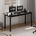 SogesHome PC Schreibtisch Computertisch 100 x 60 x 75 cm Bürotisch Workstation für Home Office Verwenden Schreibtisch, Esstisch Konferenztisch, Schwarz