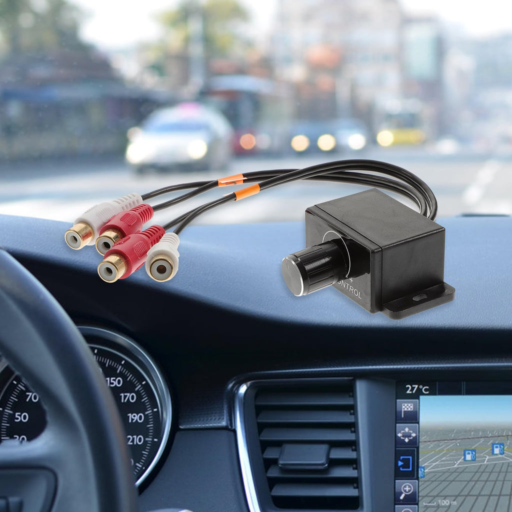 WINOMO Auto Volume Control Knob Remote Verstärker Level Bass Audio Lautstärkeregler mit 2 Cinchstecker endstufe Auto